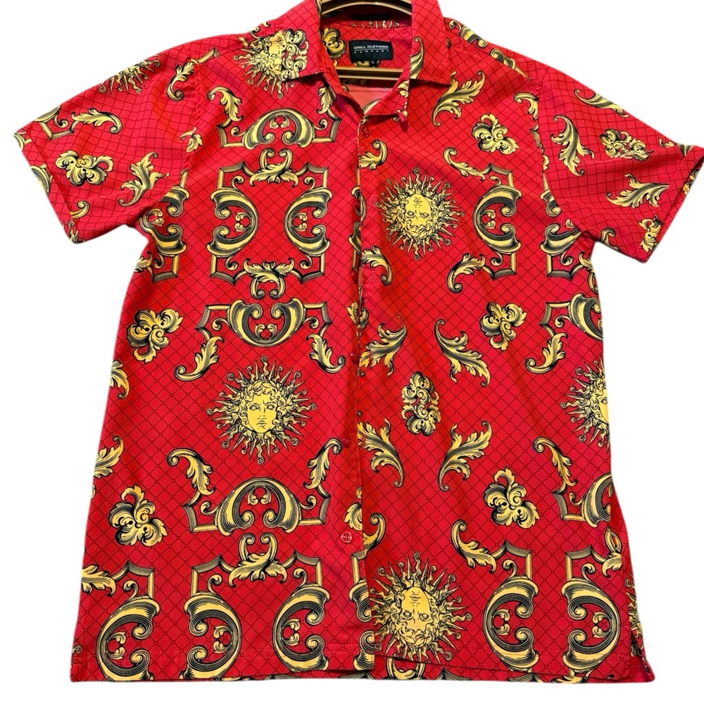 Red and Gold Drill Clothing Company Casual Button Down Shirt